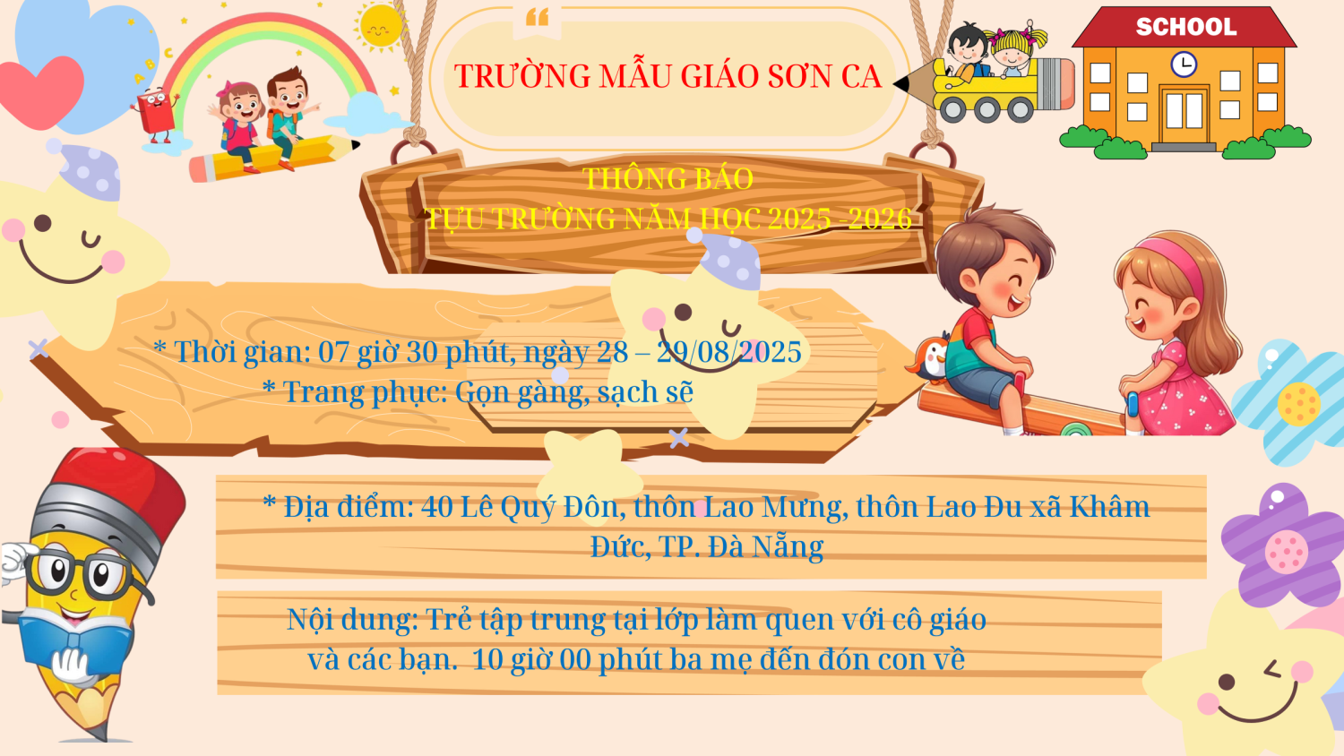 Thông báo ngày tựu trường năm học 2025-2026